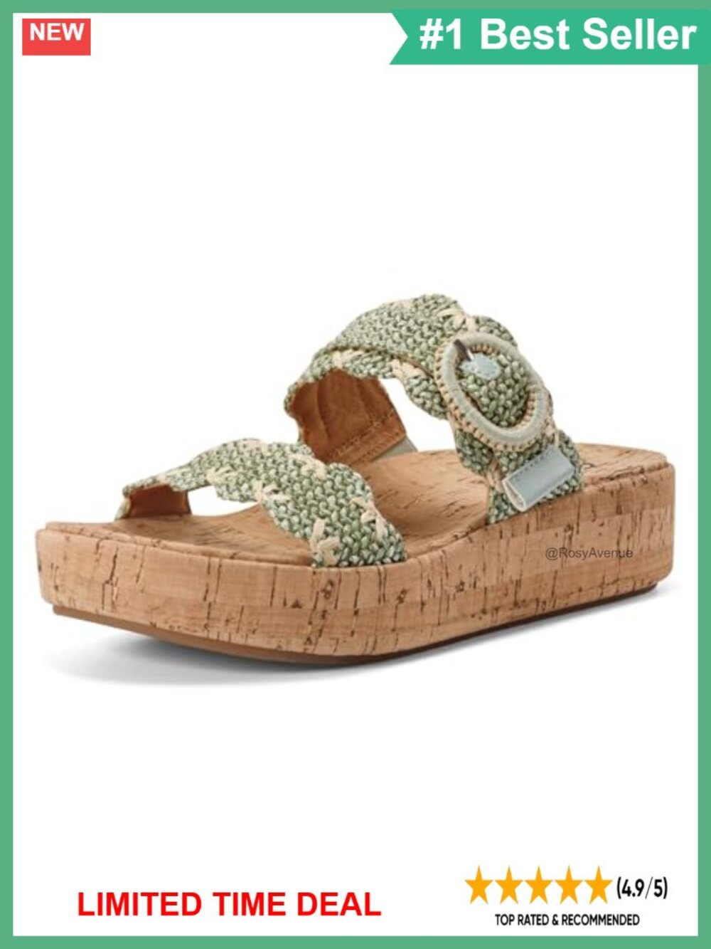 Wedge Slide Sandals with Cork Footbed & Recycled Lining